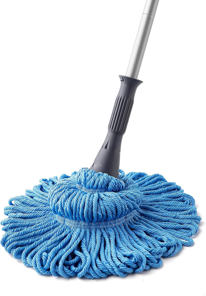 Eyliden Mopp mit 2 wiederverwendbaren Köpfen, einfaches Auswringen, Drehmopp, mit 146,1 cm langem Gr