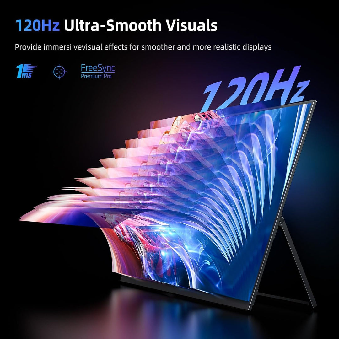 EVICIV Portable Monitor, 18,5 Zoll 120Hz Tragbarer FHD 1080P IPS Mobiler Display Zweiter Bildschirmm