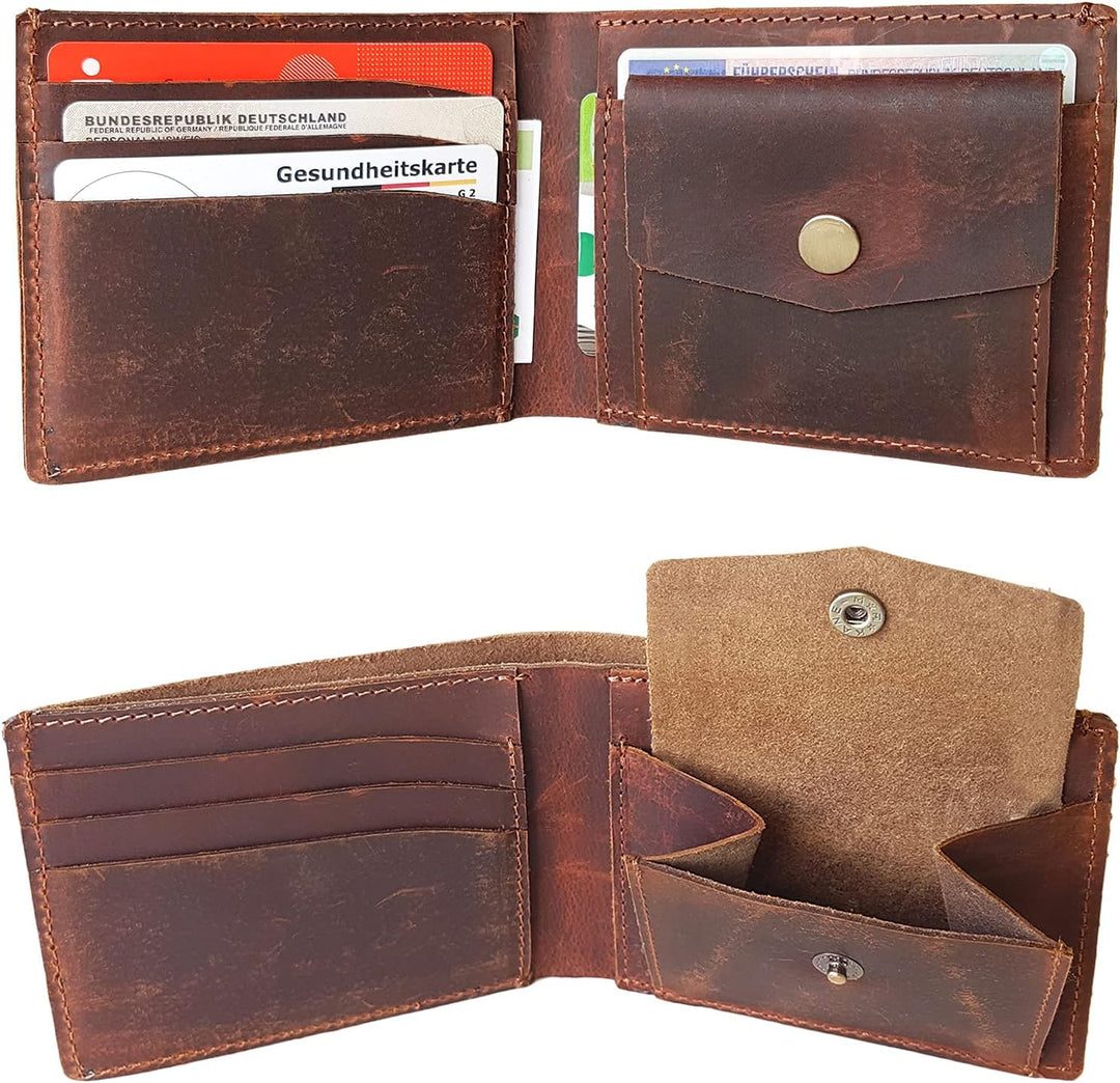 STILORD 'Darren' Slim Wallet mit Münzfach Leder Kleine Geldbörse RFID Herren Minibörse Portemonnaie