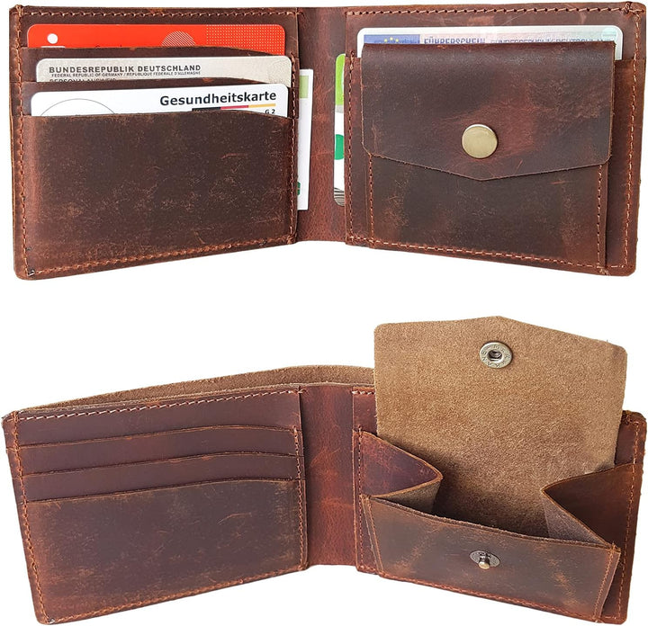 STILORD 'Darren' Slim Wallet mit Münzfach Leder Kleine Geldbörse RFID Herren Minibörse Portemonnaie