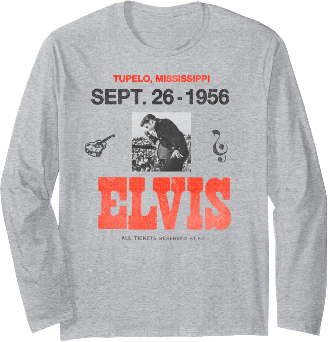 Elvis Presley Offizielles 1956 Mississippi-Konzert Langarmshirt