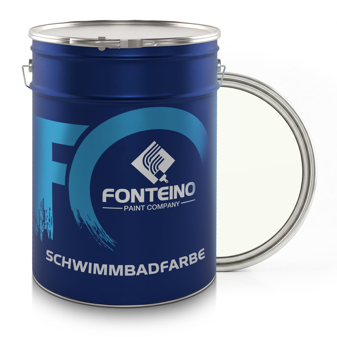 Fonteino Schwimmbadfarbe Poolfarbe Poolbeschichtung Beton Schwimmbeckenfarbe Weiss - 2,5L, Reinweiss