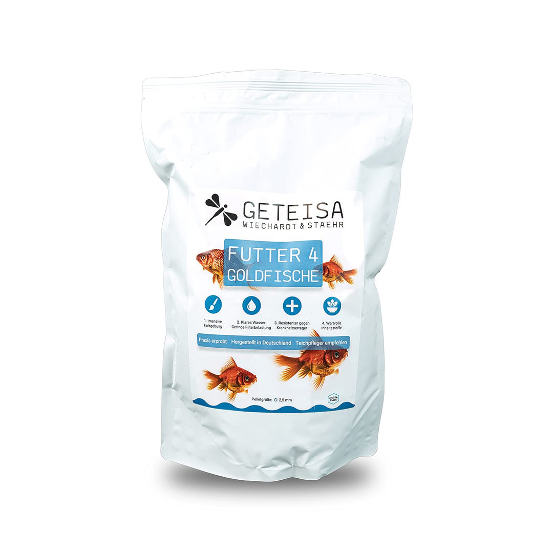 GETEISA Premium Goldfischfutter 1,5 kg - Hochwertige 2,5mm Teichpellets für Goldfische, Reich an Isl