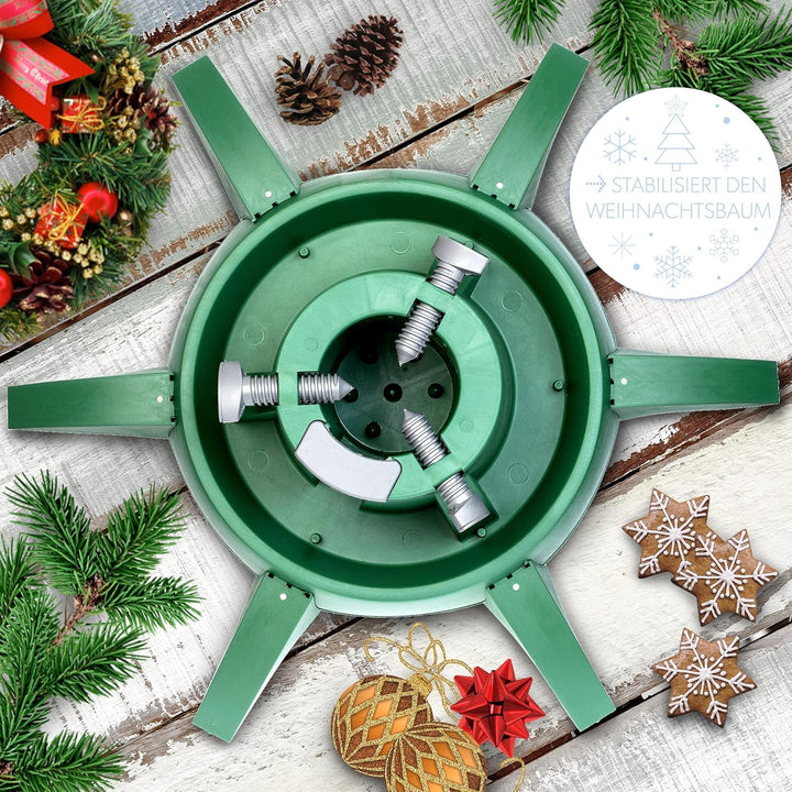 KADAX Weihnachtsbaumständer mit Wassertank, moderner Christbaumständer aus robustem Kunststoff für B