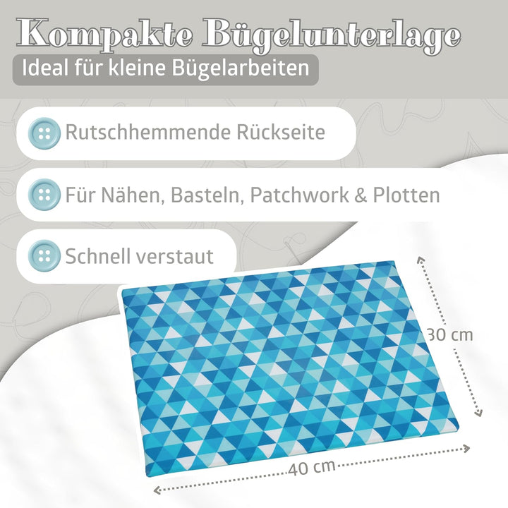 Semplix Bügelset 4-teilig mit Prym Mini-Dampfbügeleisen – Diamond Design mit Bügelunterlage, Silikon