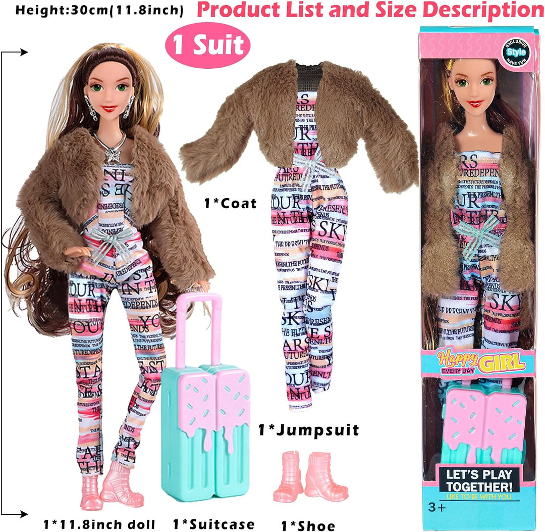 6 Pack Mode 11,5 Zoll amerikanisches Spielzeug Prinecess Puppen Spielset mit Outfits Kleid Design un