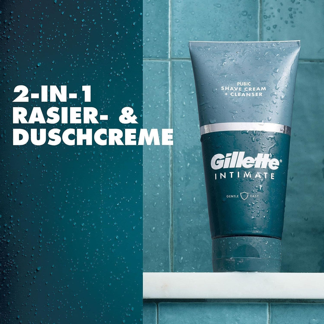 Gillette Intimate Intimpflege Rasierset für Männer (177 ml), Rasier- und Duschcreme für den Intimber