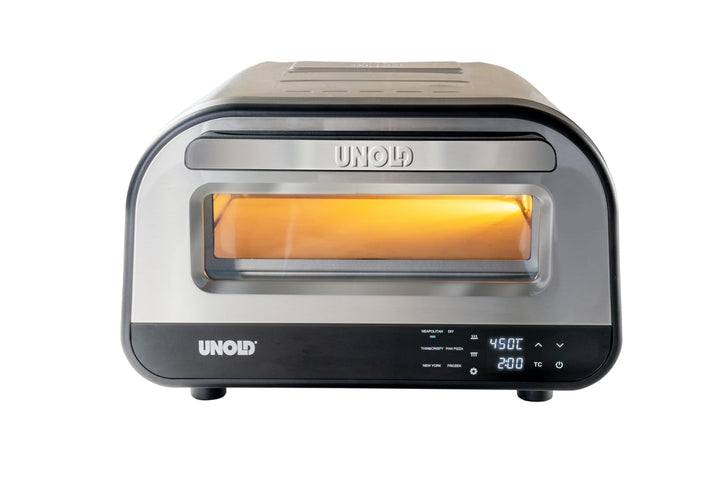 Unold Pizzaofen LUIGI 68816 | Elektrischer Pizza Ofen aus rostfreiem Edelstahl mit bis zu 400°C, nur