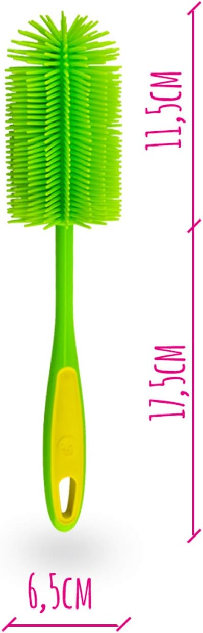 Kochblume Spülbürste Rund aus Silikon, in der bunten Box (Limette), Limette