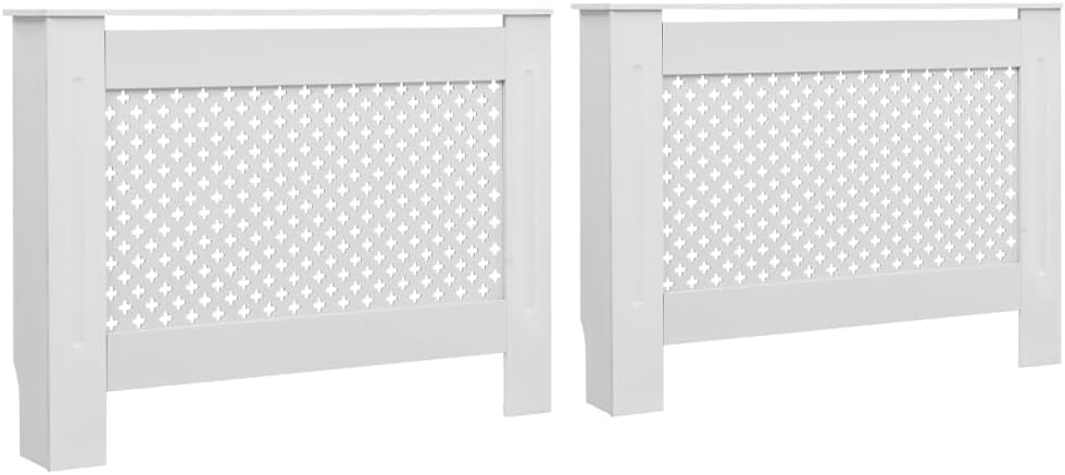 Wohnzimmer 2 Stücke Heizkörperverkleidungen 112×19×81,5 cm MDF Heizkörper Verkleidung Abdeckung Heiz