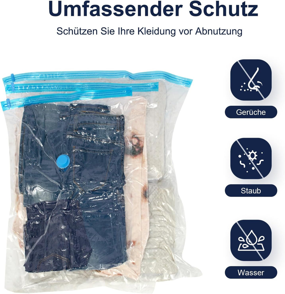 Vakuumbeutel für Kleidung Bettdecken,10 Stück -3 Grössen (2 * 100 x 80 cm+ 4 * 80 x 60cm+4 * 60x40cm