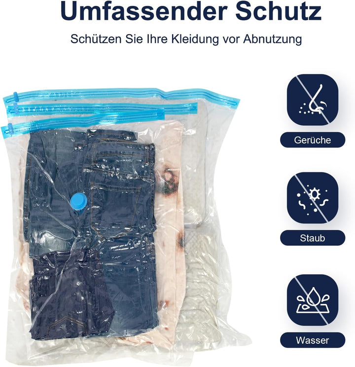 Vakuumbeutel für Kleidung Bettdecken,10 Stück -3 Grössen (2 * 100 x 80 cm+ 4 * 80 x 60cm+4 * 60x40cm