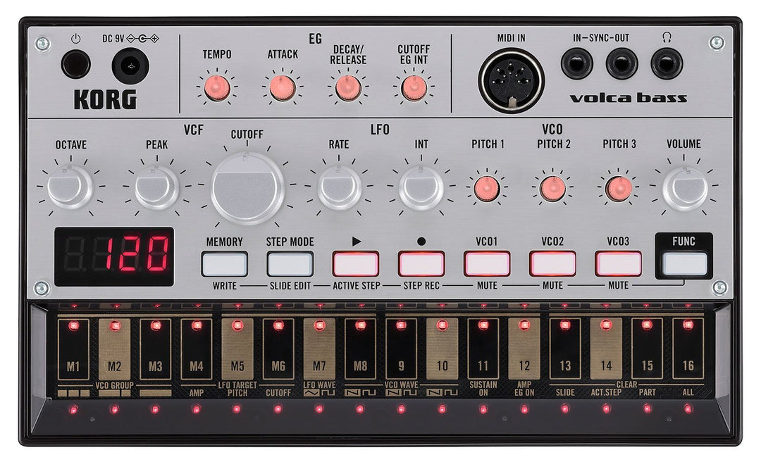 Korg VOLCA-BASS Analog-Synthesizer Schwarz KORG volca bass Single, KORG volca bass Single