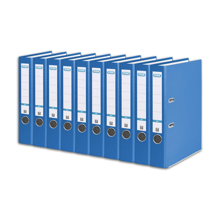 Elba Ordner A4, smart Pro, 5 cm schmal, Kunststoff aussen, blau, 10 Stück, blau