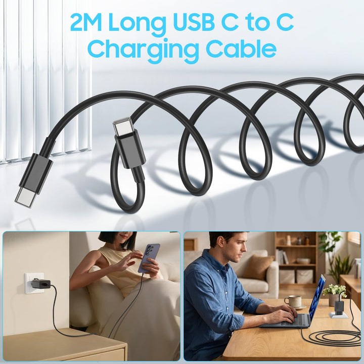 45W USB C Ladegerät für Samsung mit Ladekabel Schnellladekabel, Handyladekabel Typ C mit Ladegerät N