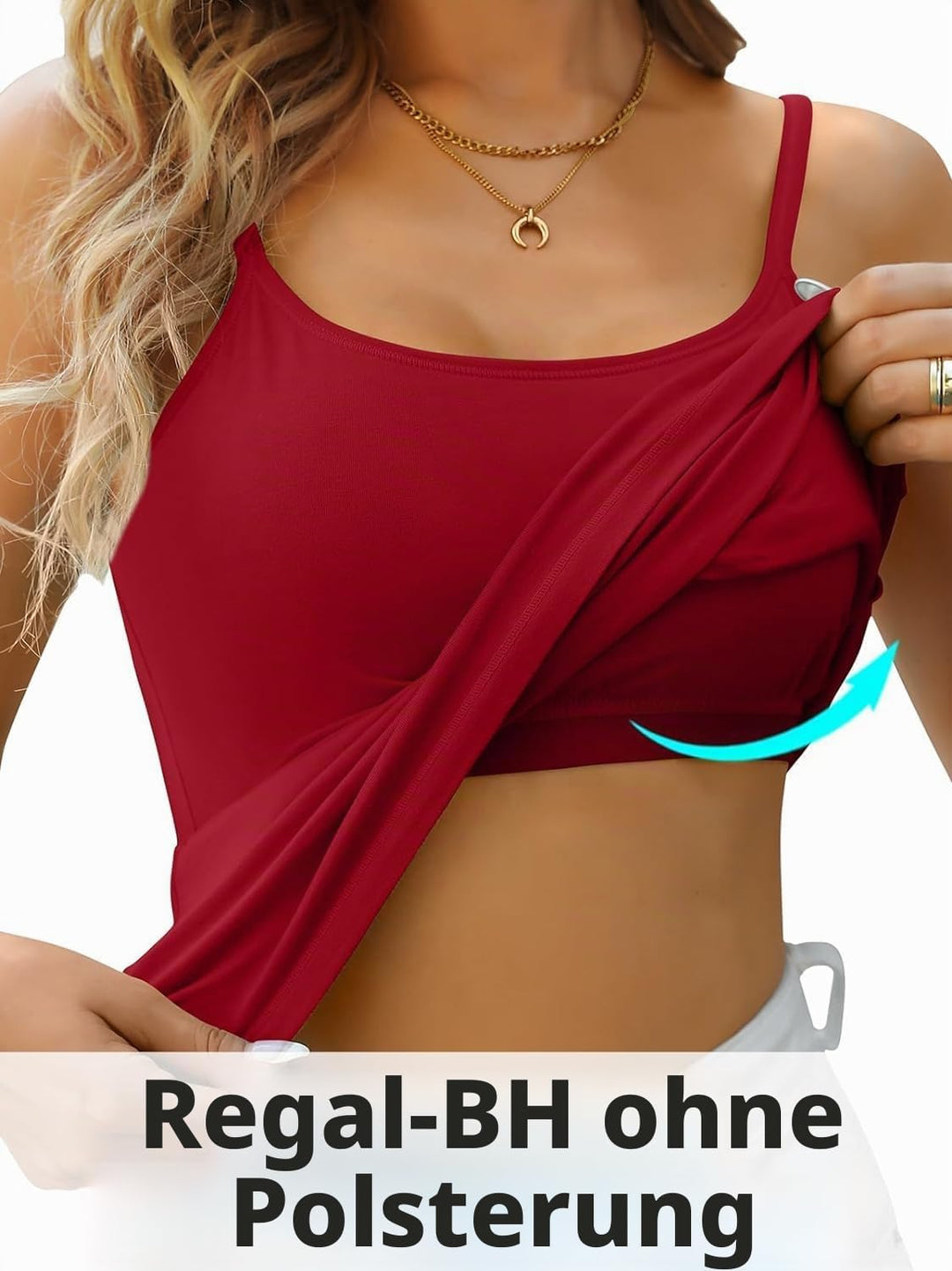 Attraco 2er Pack Damen Baumwolle Tank Top mit Regal BH Unterhemd Verstellbarer breiter Riemen Camiso