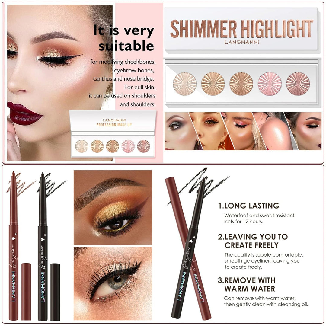 Professionelles Make-up Sets, MKNZOME 33St Schminkset mit Schminktasche Schminkkoffer Mädchen Gefüll