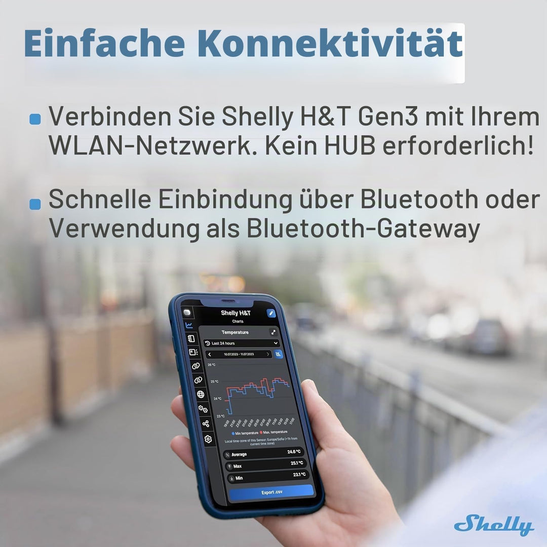 Shelly H&amp;T Gen 3 Mocha | 2er Pack |Wi-Fi und Bluetooth Temperatur&amp;Luftfeuchtigkeitssensor | Hausauto