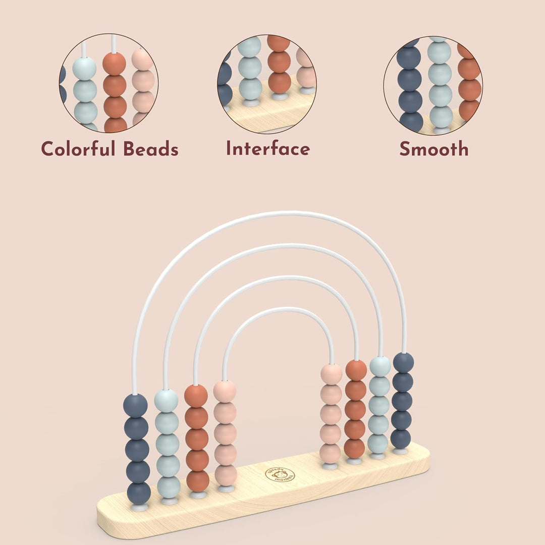 Speedy Monkey Regenbogen-Abakus 31,8x6,9x24,6cm bunt, Holz Spielzeug für Kinder, Liebevolle Details-