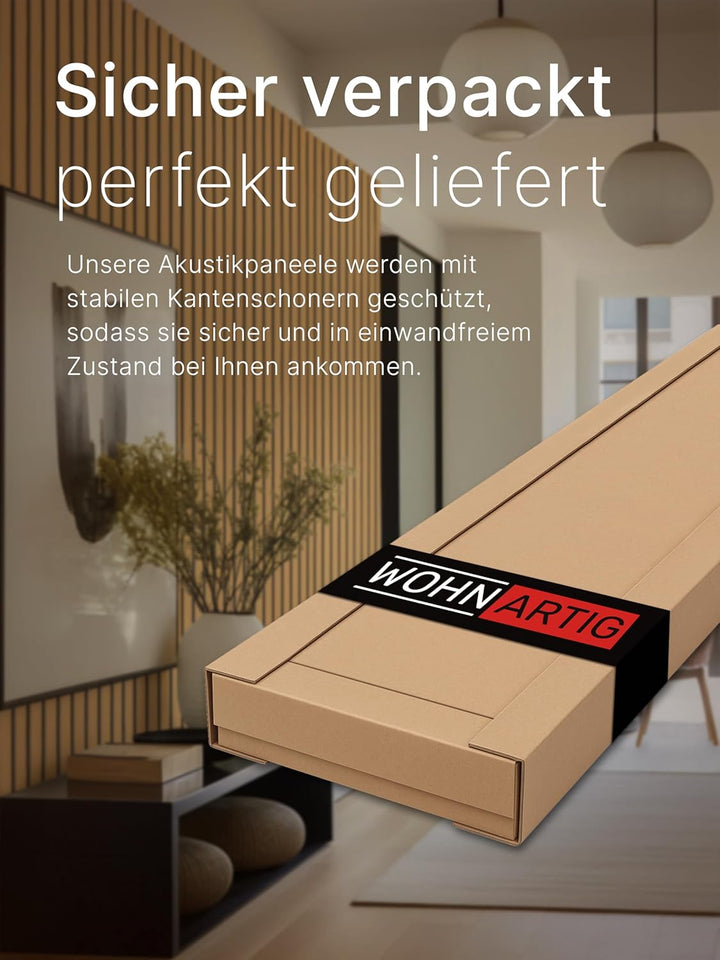 wohnartig® Akustikpaneele 1,485m² - 275cm x 54cm* set - (set = 2 Stück 275cm x 27cm) | Farbe: Antiqu