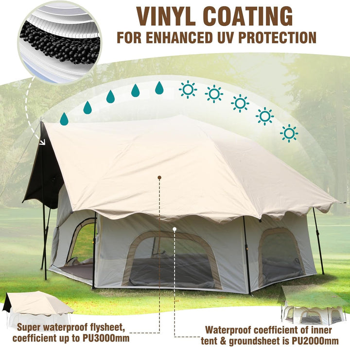 Chihee Pop-Up Stand-up Zelt Camping Zelte, Familien-Kabinenzelt mit Markise Veranda 3-Personen Outdo