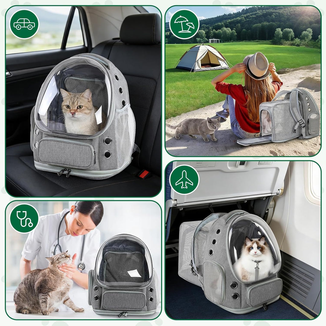 Erweiterbar Katzenrucksack mit Fenster Hunderucksack bis 8kg Katzenrucksack Grosse Katzen Cat Backpa