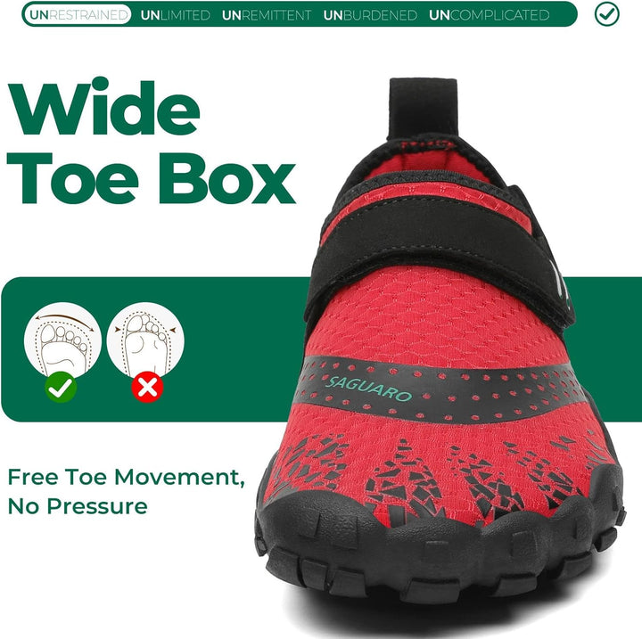 SAGUARO Barfussschuhe Herren Damen Outdoor Sport Fitnessschuhe Traillaufschuhe Gr.35-48 39 EU Rot, 3