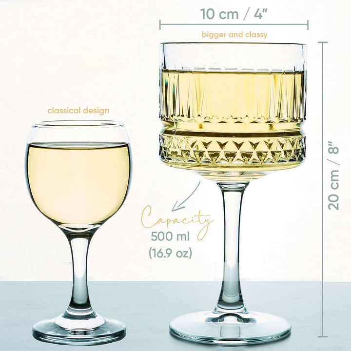 Vintage Coupe Gläser 2er-Set, (500 ml/17oz), Champagner, Martini, Cocktailgläser, Grosse Quadratisch