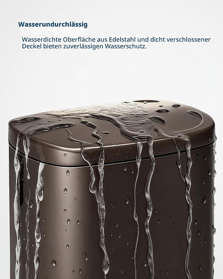 GarveeHome 50 Liter- und 10 Liter-Metallmülleimer-Set, rostfreier Küchen Mülleimer mit Deckel, pedal