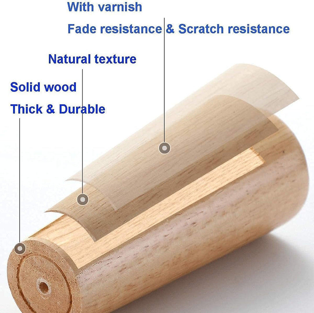 Qrity Möbelfuss Holz, 4 Stück 40cm Holzfüsse Möbelfüsse Sofafüsse mit Montageplatten & Schrauben für