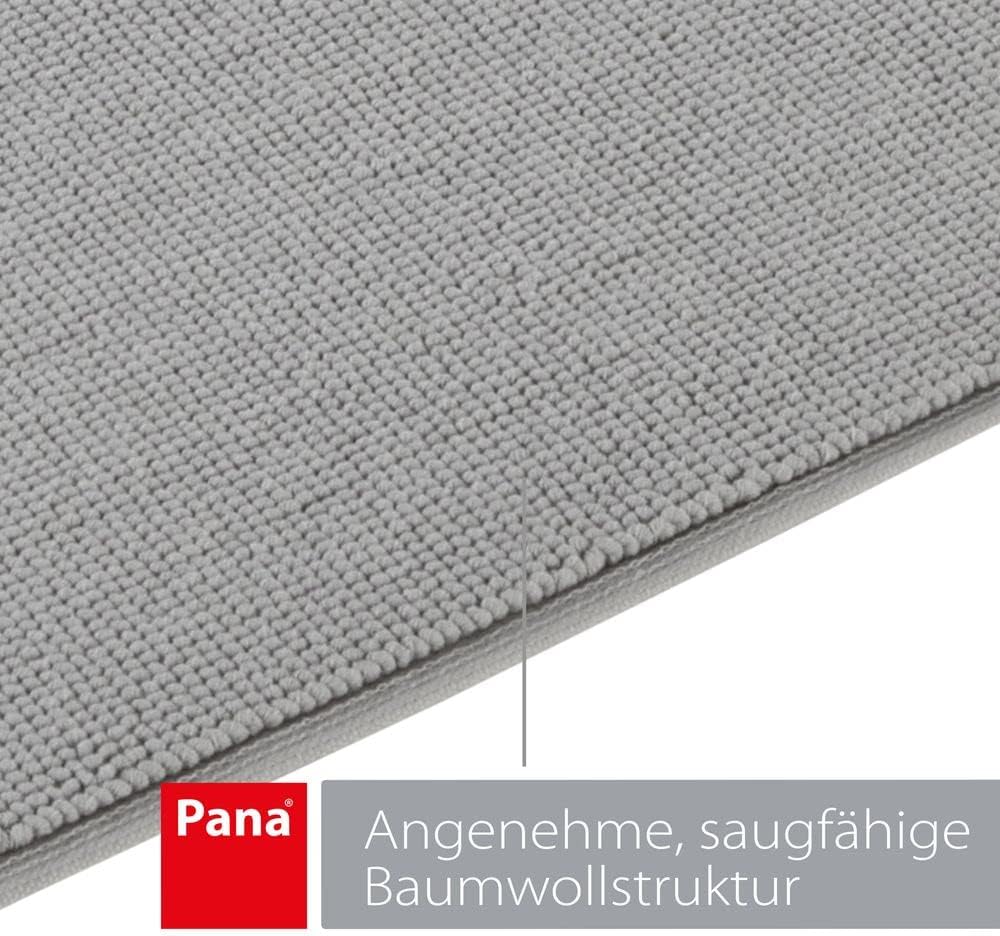 PANA Baumwoll Badematte rutschfest • Duschvorleger und Badvorleger • 100% Baumwolle Badteppich wasch