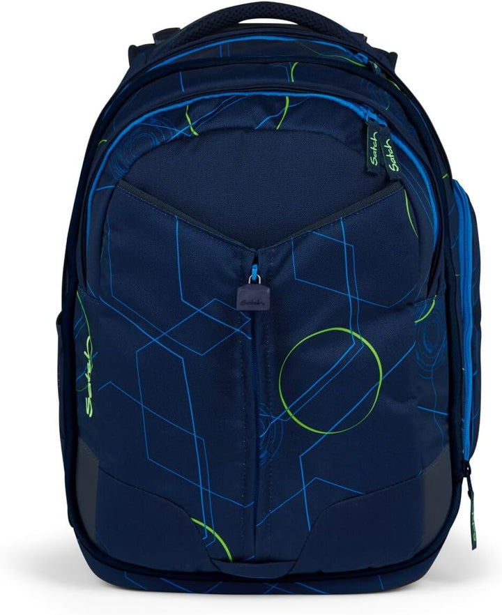 Satch Match Schulrucksack Set 3tlg. inkl. Schlamperbox und Sportbeutel Blue Tech, Blue Tech
