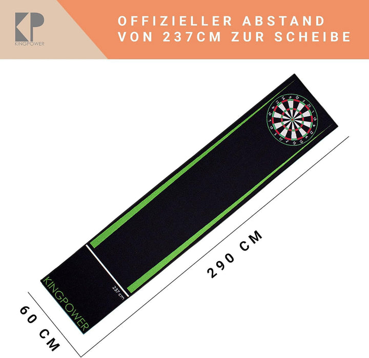 Kingpower Dartteppich mit Abwurflinie, Dart Zubehör mit Motiv, Dartmatte mit Oche, pflegeleichter Te