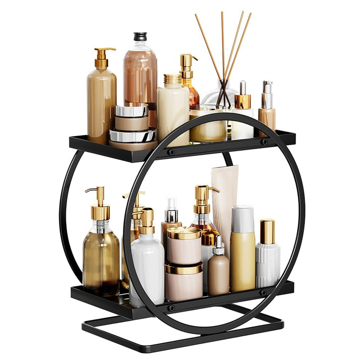 Make-up-Organizer für Schminktisch, 2-stöckig, Badezimmer-Arbeitsplatten-Organizer, Hautpflege, Kosm