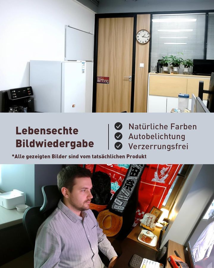 1080P FHD Webcam mit Dualem Privacy-Schutz (Stummschaltung & Abdeckung), Kristallklarem Mikrofon, Na