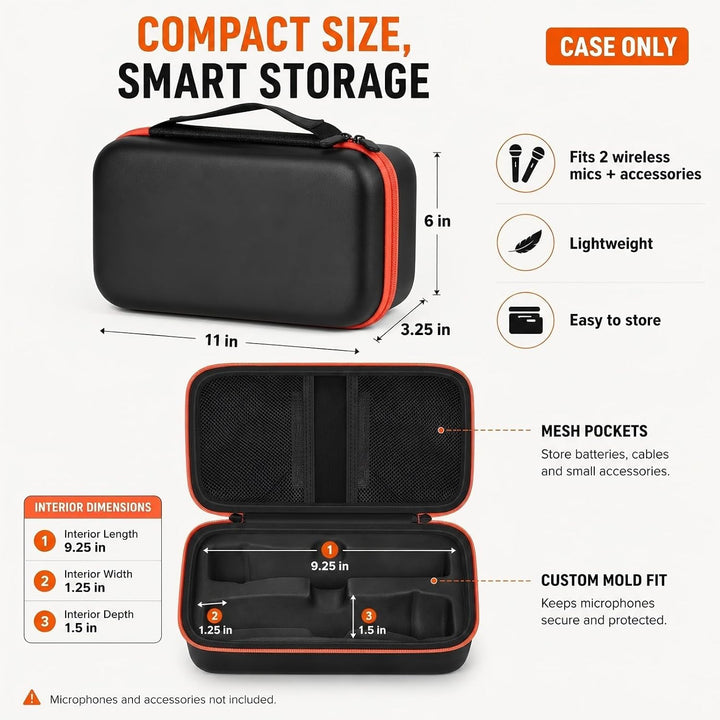 Tragetasche für kabelloses Mikrofon, kompatibel mit JBL Wireless Dual-Mikrofonsystem, Tasche für Han