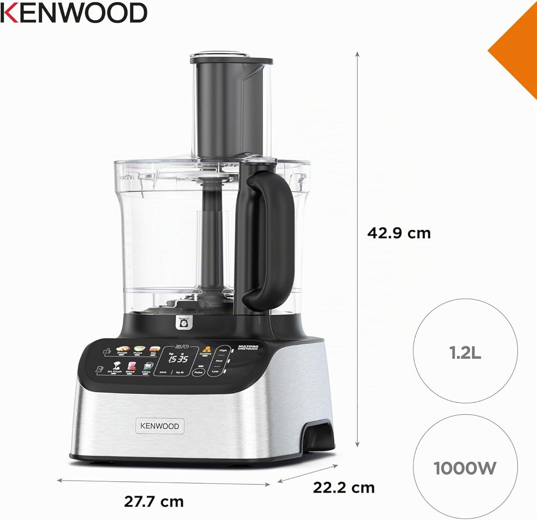 Kenwood MultiPro OneTouch FDM73.850SS – 3-in-1 Kompakt-Küchenmaschine & Mixer, 12 Zubehörteile, 6 Au