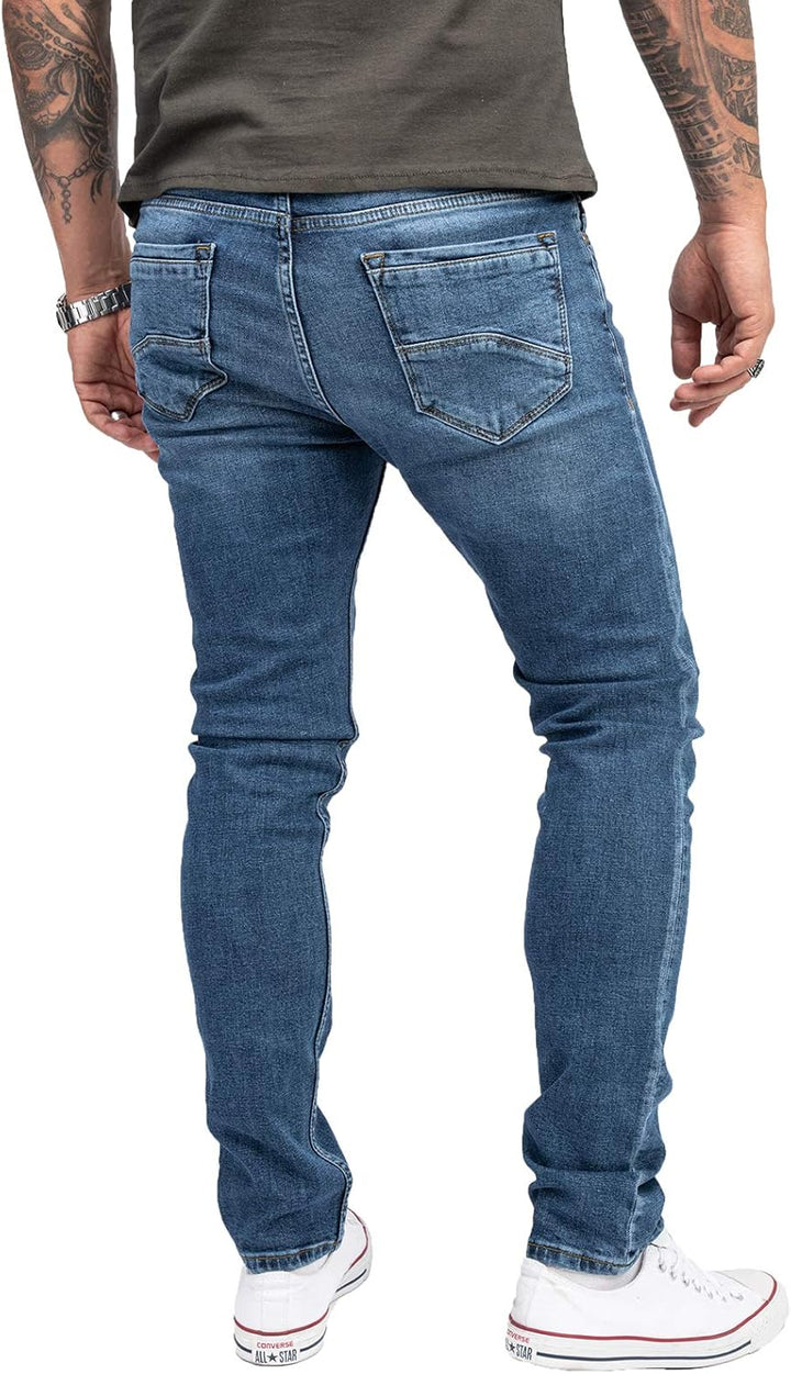 Indumentum Jeans Herren Slim Fit Hose Stretch 29W / 30L Blau - Is-303, 29W / 30L Blau - Is-303