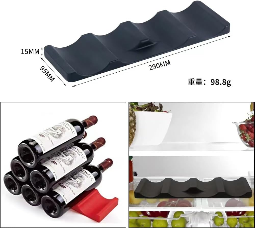 6 Stück Flaschenregal Kühlschrank,RutschfestSilikon Flaschenablage,Stapelhilfe für Flaschen und Dose