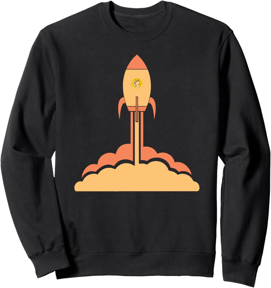 Dogecoin Launch to the Moon Funny Doge Coin Shiba Inu Gift Sweatshirt
