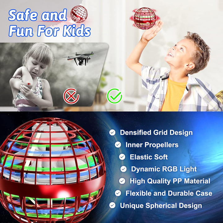 semai Fliegender Ball, Flying Orb Ball mit RGB Licht, Spielzeug Jungen Magic Ball, Hand Controlled S