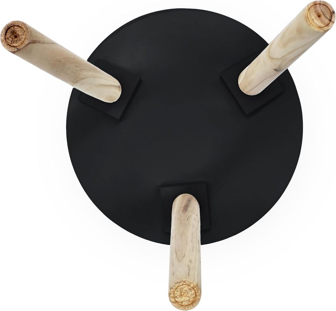 Spetebo Deko Holz Tisch 36x30 cm - schwarz - Kleiner Beistelltisch Couchtisch Sofatisch, Schwarz