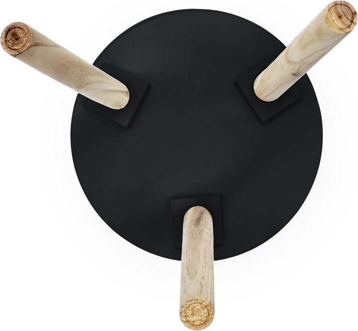Spetebo Deko Holz Tisch 36x30 cm - schwarz - Kleiner Beistelltisch Couchtisch Sofatisch, Schwarz