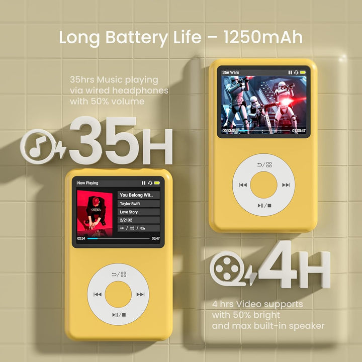 Innioasis Y1 Kinder MP3 Player - Zeitlose Klasse: 128 GB, Bluetooth, Video-Player, Hörbücher, FM-Rad