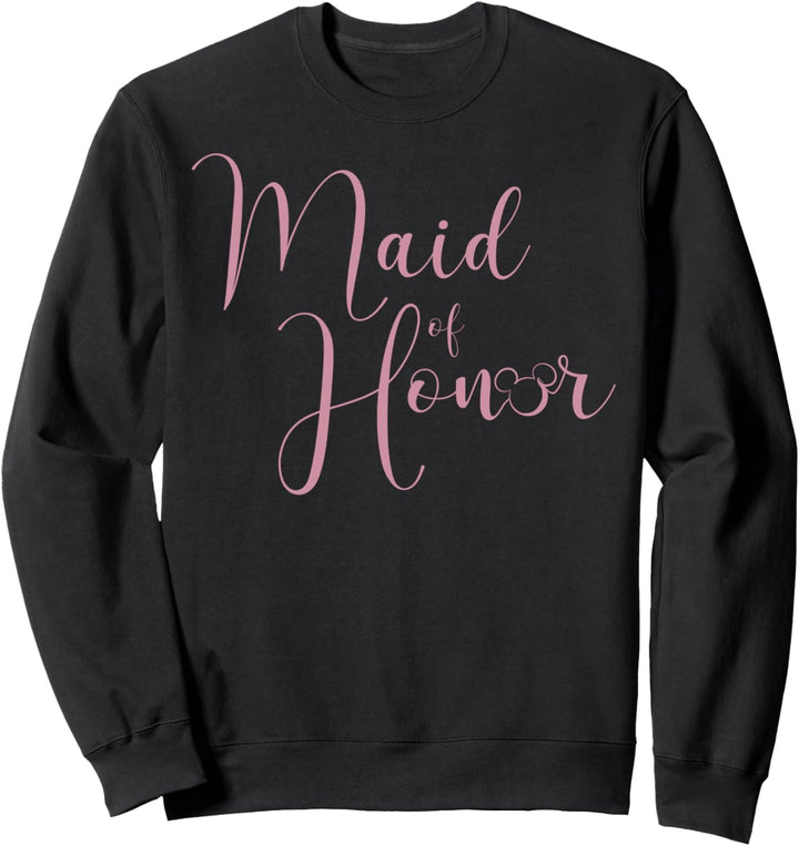Disney Mickey & Friends Maid Of Honor Pink Cursive Text Sweatshirt