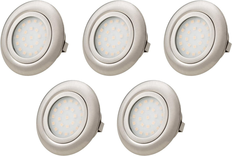 TEVEA® Ultra Flach LED Einbauleuchten - Möbelleuchte - Einbaustrahler (Warmweiss-5er), Warmweiss-5er