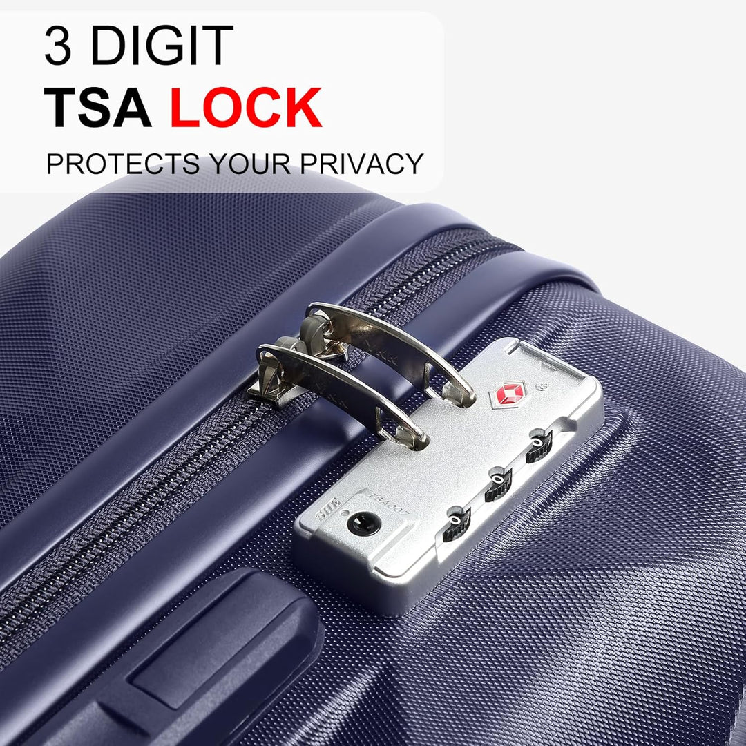 Sea choice Handgepäck Koffer Trolley ABS Leicht Reisekoffer Hardschale 4 Rollen und TSA Schloss Mit