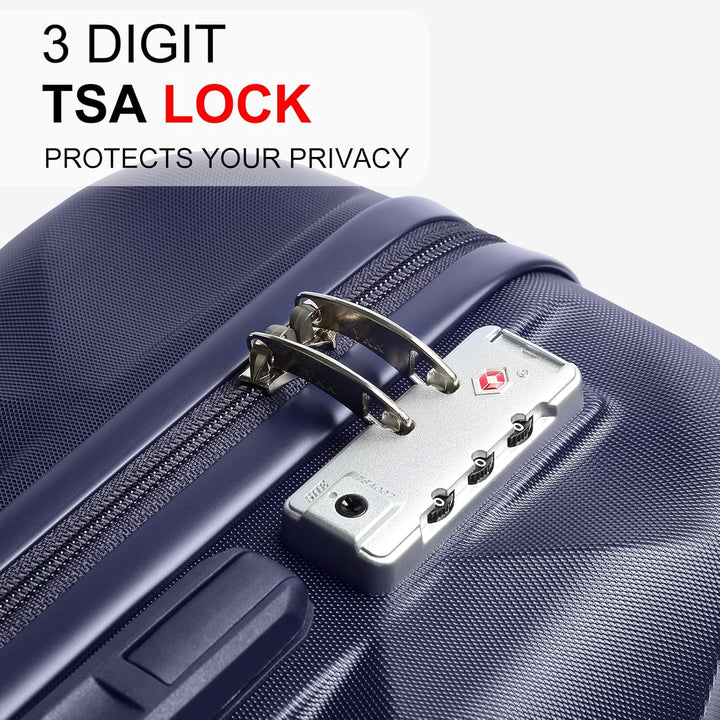 Sea choice Handgepäck Koffer Trolley ABS Leicht Reisekoffer Hardschale 4 Rollen und TSA Schloss Mit