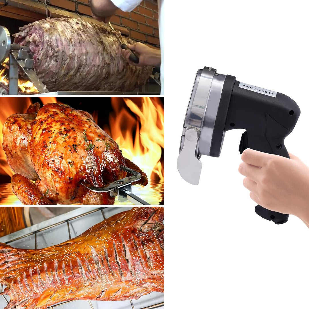 Profi Tragbarer Elektrisch Imbiss Dönermesser mit Schnittbreite Verstellbarer Kabelloses Kebabmesser