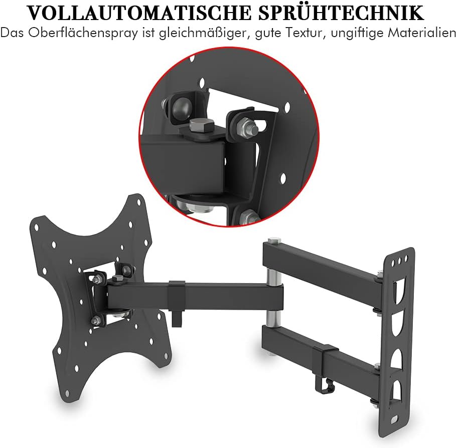 TV Wandhalterung 26-55 Zoll, Wandhalterung Fernseher Schwenkbar mit Wasserwaage, TV Halterung Schwen
